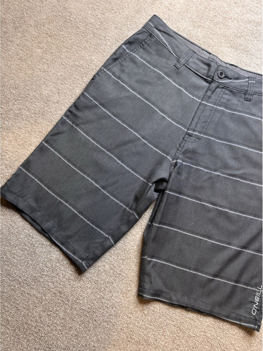 O'neill Shorts Men's W30 Gray Striped Flat Front (966)